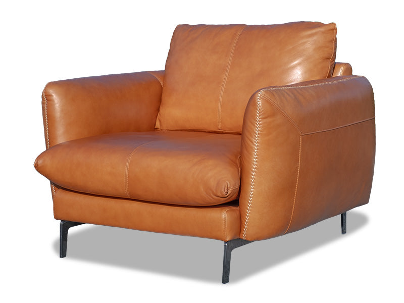 Davani Leather Armchair - Brandy Leather