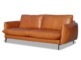 Davani Leather 2.5 Seat Sofa - Brandy Leather