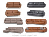 Davani Leather Wedge Sofa - Brandy Leather