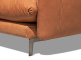 Davani Leather Wedge Sofa - Brandy Leather