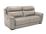 Genoa 2.5 Seat Leather Electric Recliner - Feather Grey