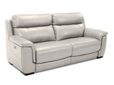 Genoa 2.5 Seat Leather Electric Recliner - Frost