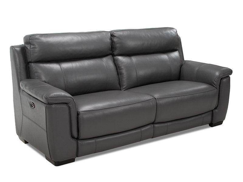 Genoa 2.5 Seat Leather Electric Recliner - Magnet