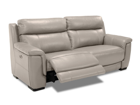 Genoa 2.5 Seat Leather Electric Recliner - Feather Grey