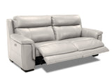 Genoa 2.5 Seat Leather Electric Recliner - Frost