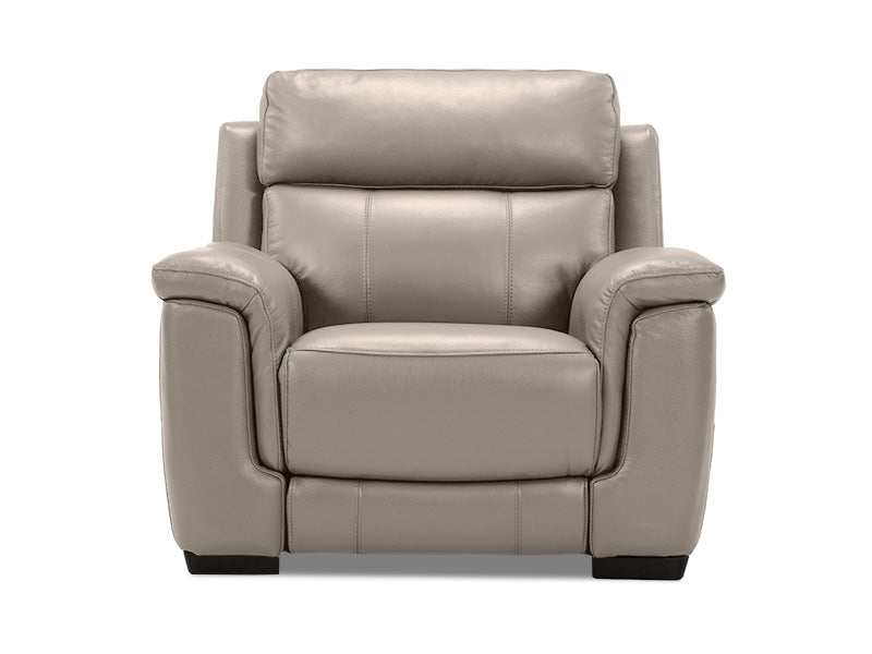 Genoa 1 Seat Leather Electric Recliner - Feather Grey