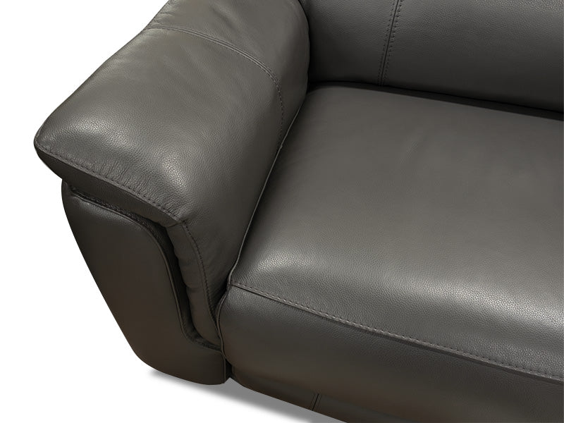 Genoa 2.5 Seat Leather Electric Recliner - Magnet