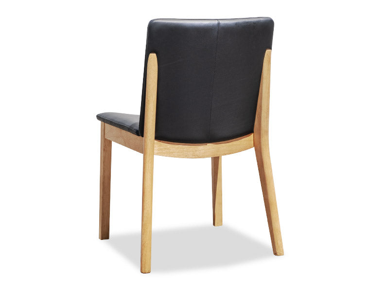 Luca Leather Dining Chair - Black