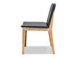 Luca Leather Dining Chair - Black