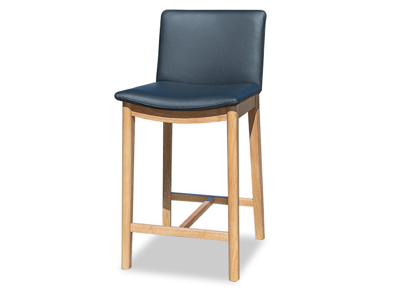 Luca Leather Barstool - Black