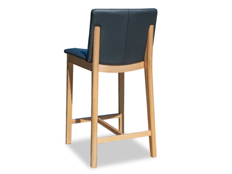 Luca Leather Barstool - Black