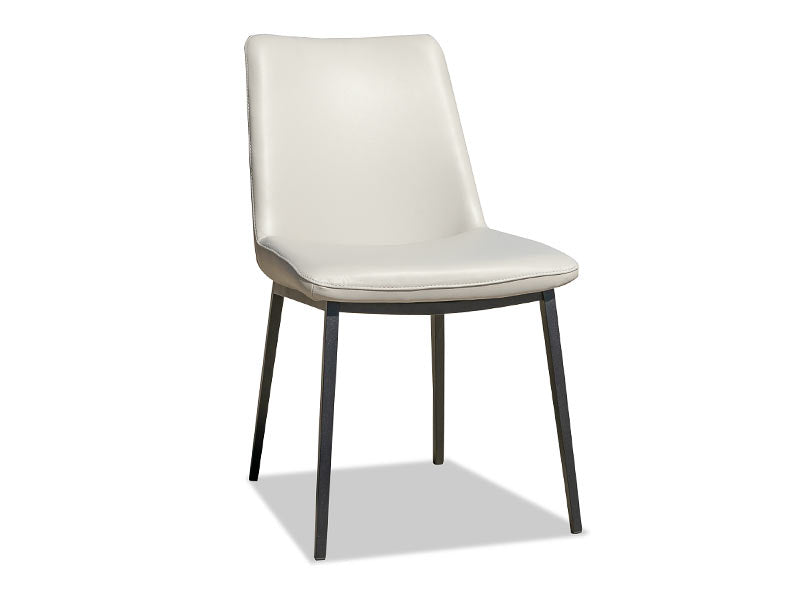 Oliver Leather Dining Chair - Light Grey