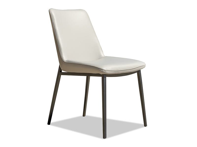 Oliver Leather Dining Chair - Light Grey