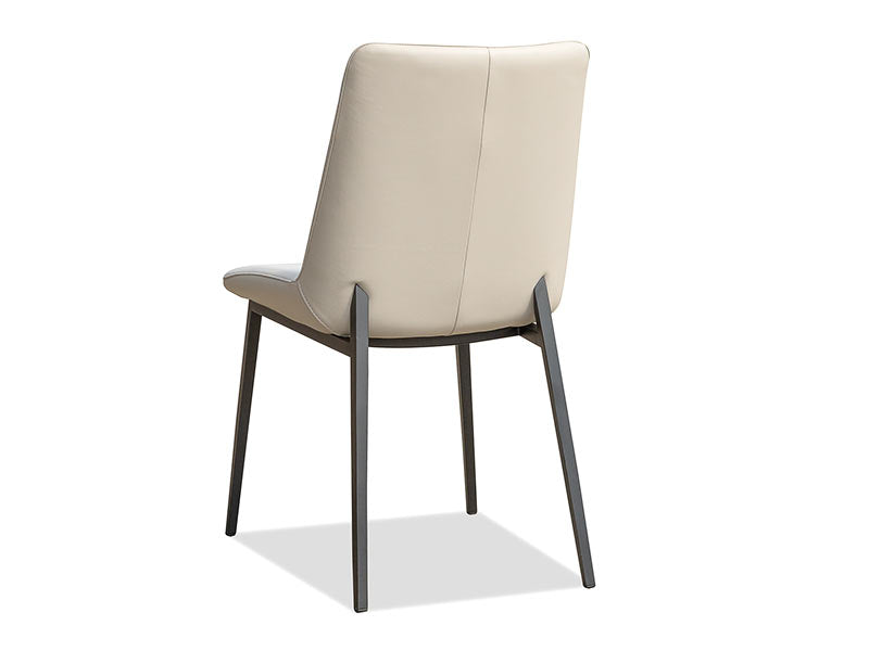 Oliver Leather Dining Chair - Light Grey