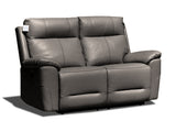 Peru Leather 2 Seat Dual Recliner - Graphite