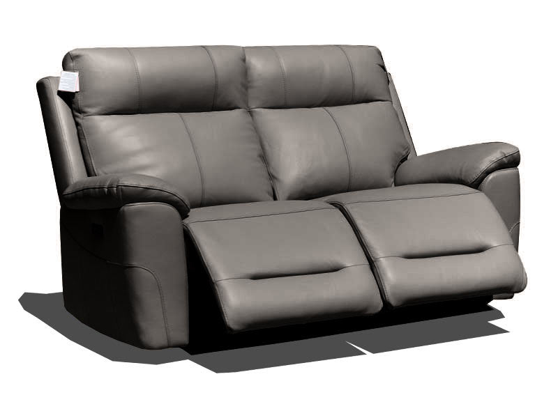 Peru Leather 2 Seat Dual Recliner - Graphite