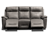 Peru Leather 3 Seat Dual Recliner - Graphite