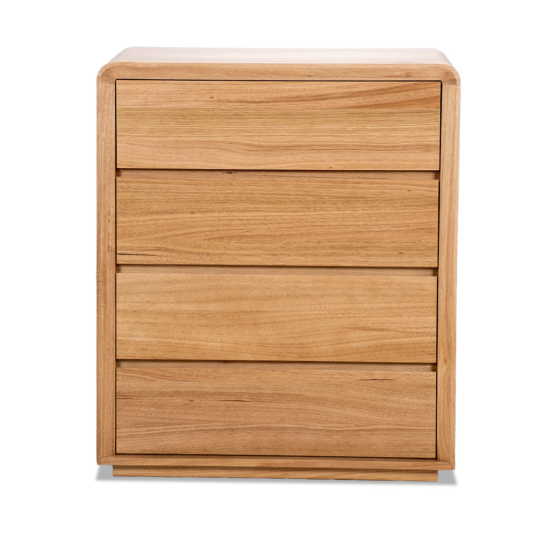 Serpentine Tall Boy - 4 Drawer