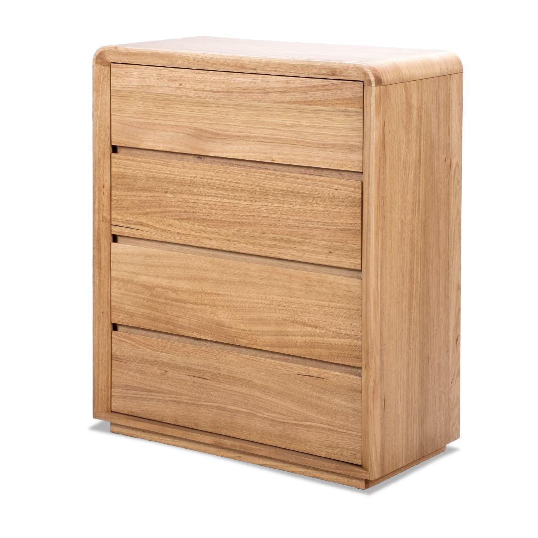 Serpentine Tall Boy - 4 Drawer
