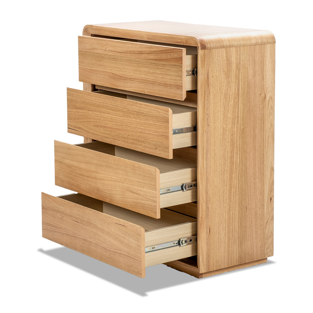 Serpentine Tall Boy - 4 Drawer