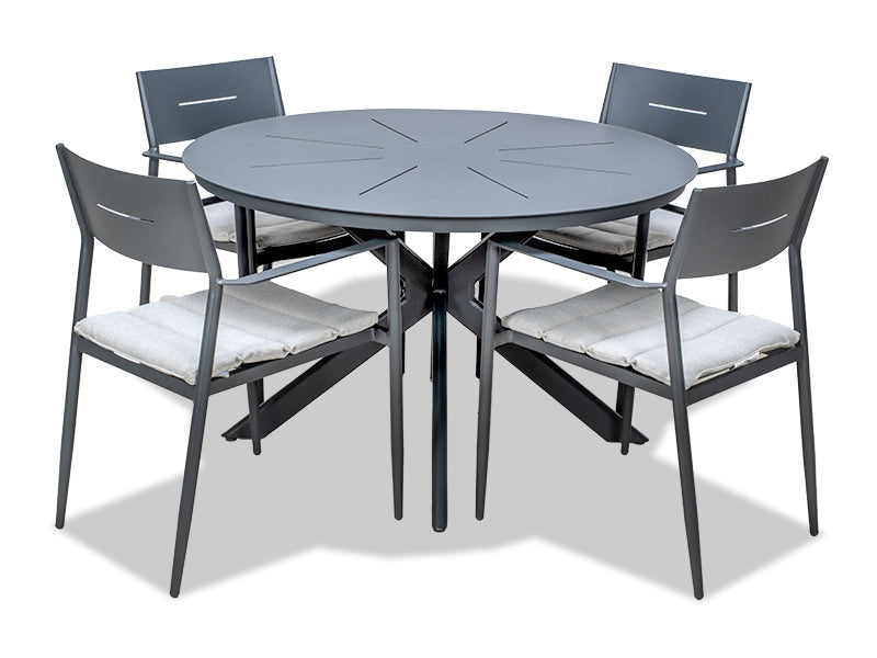 Sleek Outdoor Dining Table - Gunmetal