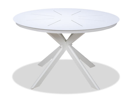 Sleek Outdoor Dining Table - White