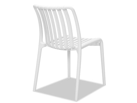 Surf Armless Outdoor Dining Chair - White