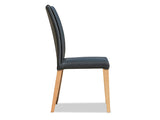 Trent Leather Dining Chair - Black