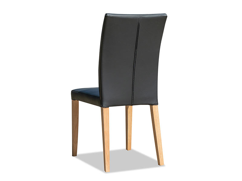 Trent Leather Dining Chair - Black