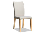 Trent Leather Dining Chair - Light Grey