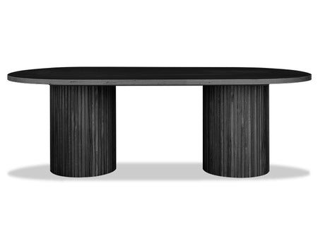 Voyager Double Pedestal Table - Charcoal