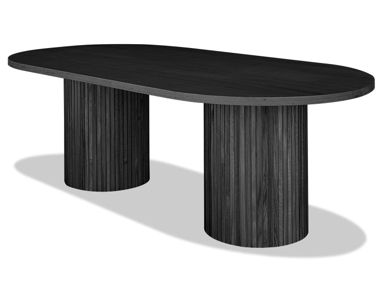 Voyager Double Pedestal Table - Charcoal