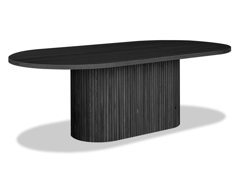 Voyager Single Pedestal Table - Charcoal